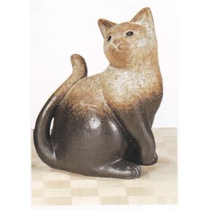 画像1: ねこ(粉引風) 9号