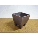 足高角鉢/3号/焼〆