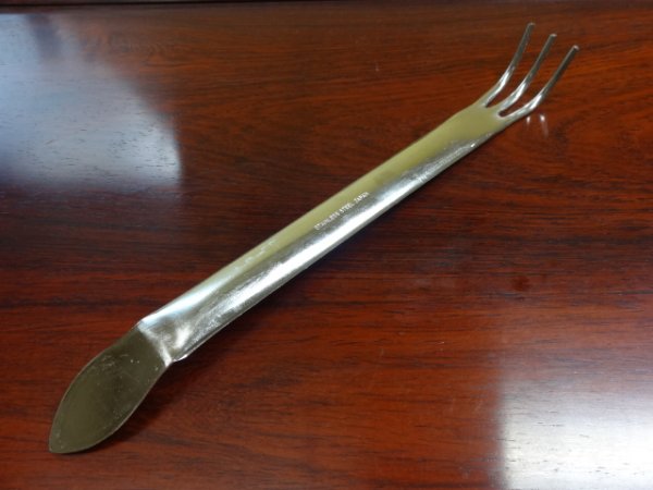 画像2: 八木光ステン製ヘラ付き3本根かき (2)