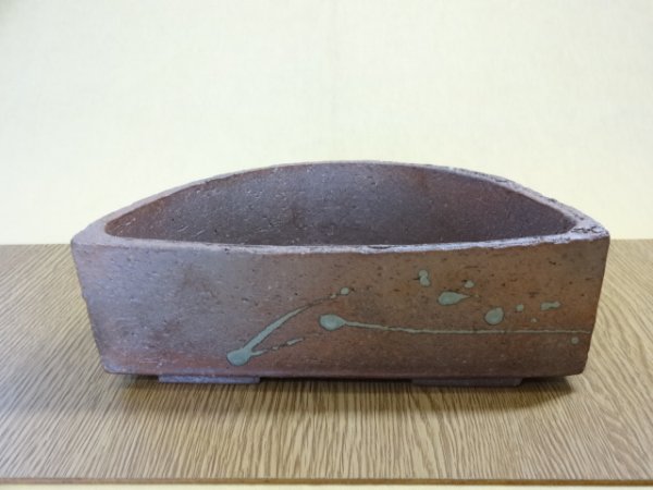 画像3: 半月鉢/6号/焼〆 (3)