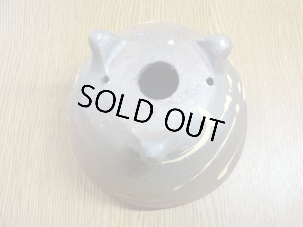 画像5: 丸三ッ足鉢/4号/焼〆 (5)