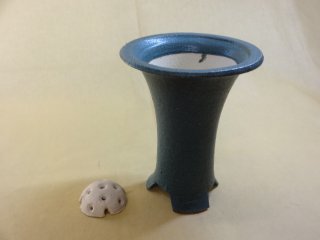 山野草鉢/蘭鉢の販売通販（青銅胴しぼり春ラン鉢 5号(鉢底サナ