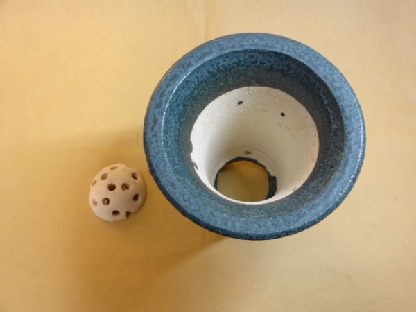 画像2: 青銅胴しぼり春ラン鉢 5号(鉢底サナ付き) (2)