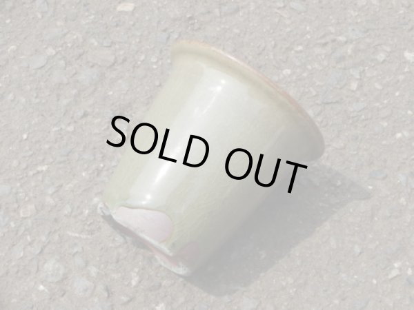 画像2: 伝市鉢 型ラン鉢天然土灰釉3号(6) (2)