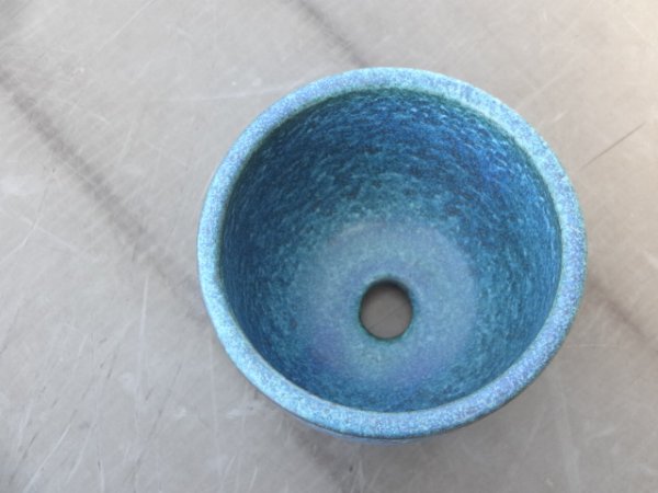 画像3:  伝市鉢 コウロ型青銅マット3号(全掛け釉薬) (3)