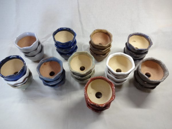 画像2: 信楽焼 特選山草鉢(小 30入) (2)