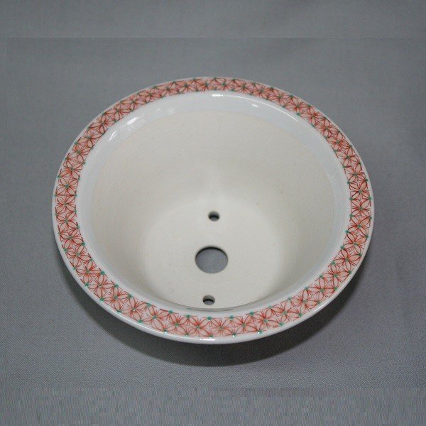 画像6: 九谷焼(瑛生)赤絵小紋4号丸鉢 (6)